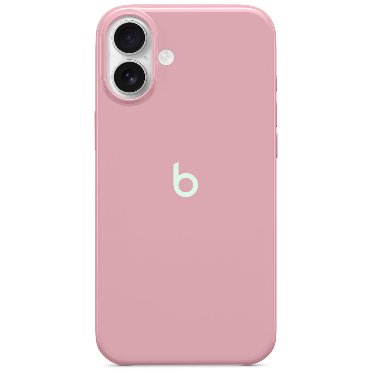 Close-up of Beats iPhone 16 Plus Case with MagSafe in Sunrise Pink