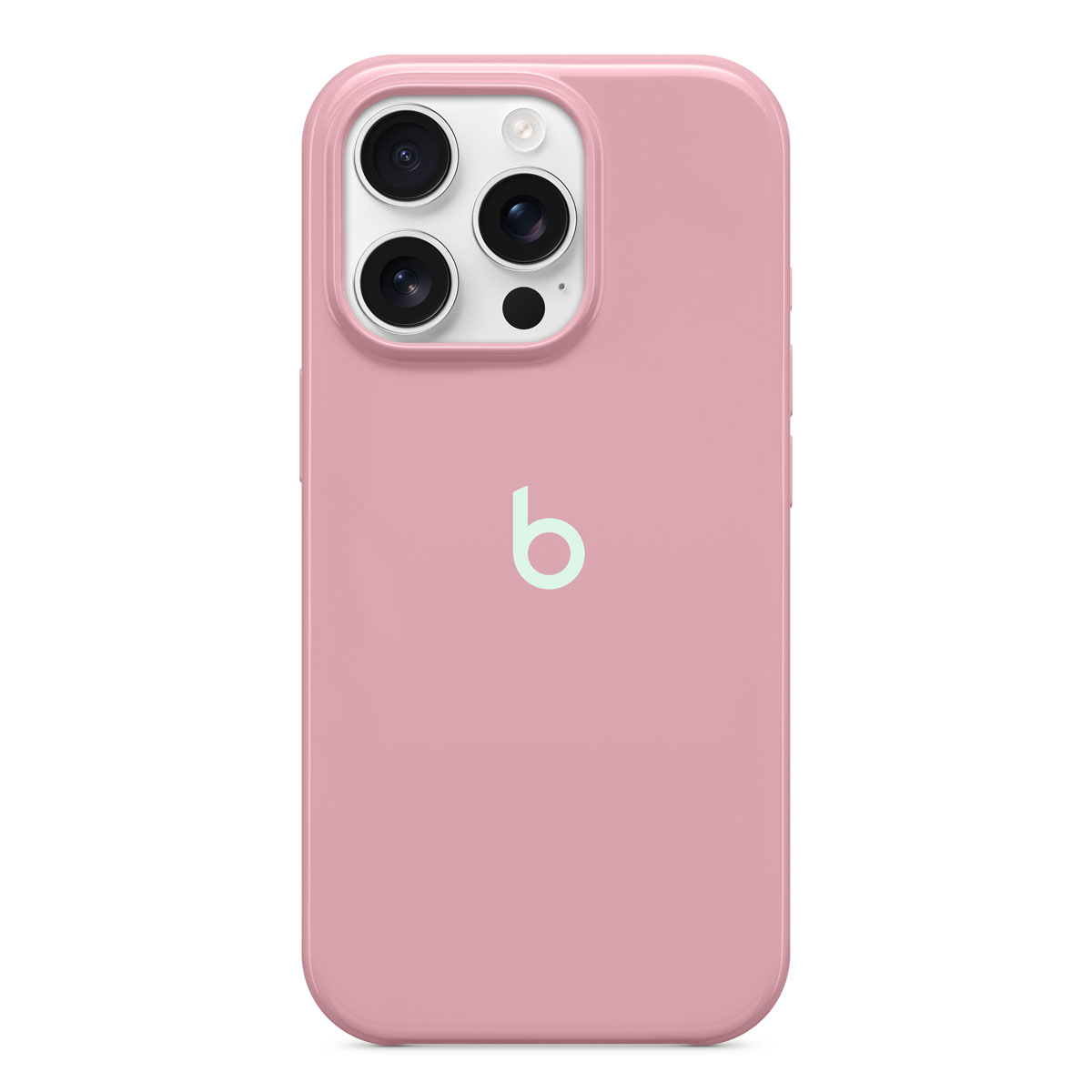 Close-up of Beats iPhone 16 Pro Case with MagSafe in Sunrise Pink