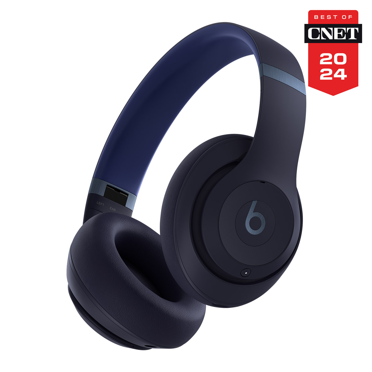 Close-up of Beats Studio Pro in Navy with Best of CNET 2024 badge.